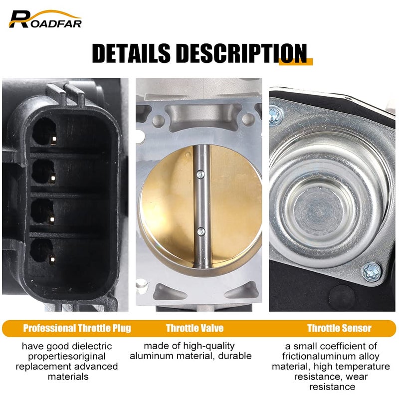ROADFAR 65MM Throttle Body W/TPS Sensor S20020 9W7Z9E926A for 05-11 forFord Crown Victoria | 05-14 forFord E-250 | 05-16 forFord E-350 Super Duty | 03-19 for Lincoln | 04-11 for Mercury - Image 3
